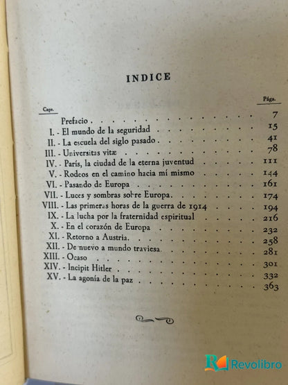 Foto 4 de El Mundo de Ayer de Stefan Zweig, libro de segunda mano