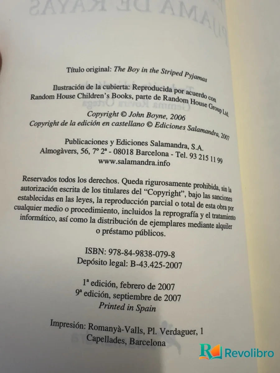 Foto 3 de El niño con el pijama de rayas de John Boyne, libro de segunda mano