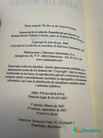 Foto 3 de El niño con el pijama de rayas de John Boyne, libro de segunda mano
