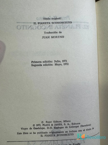 Foto 2 de El planeta incognito de Peter Kolosimo, libro de segunda mano