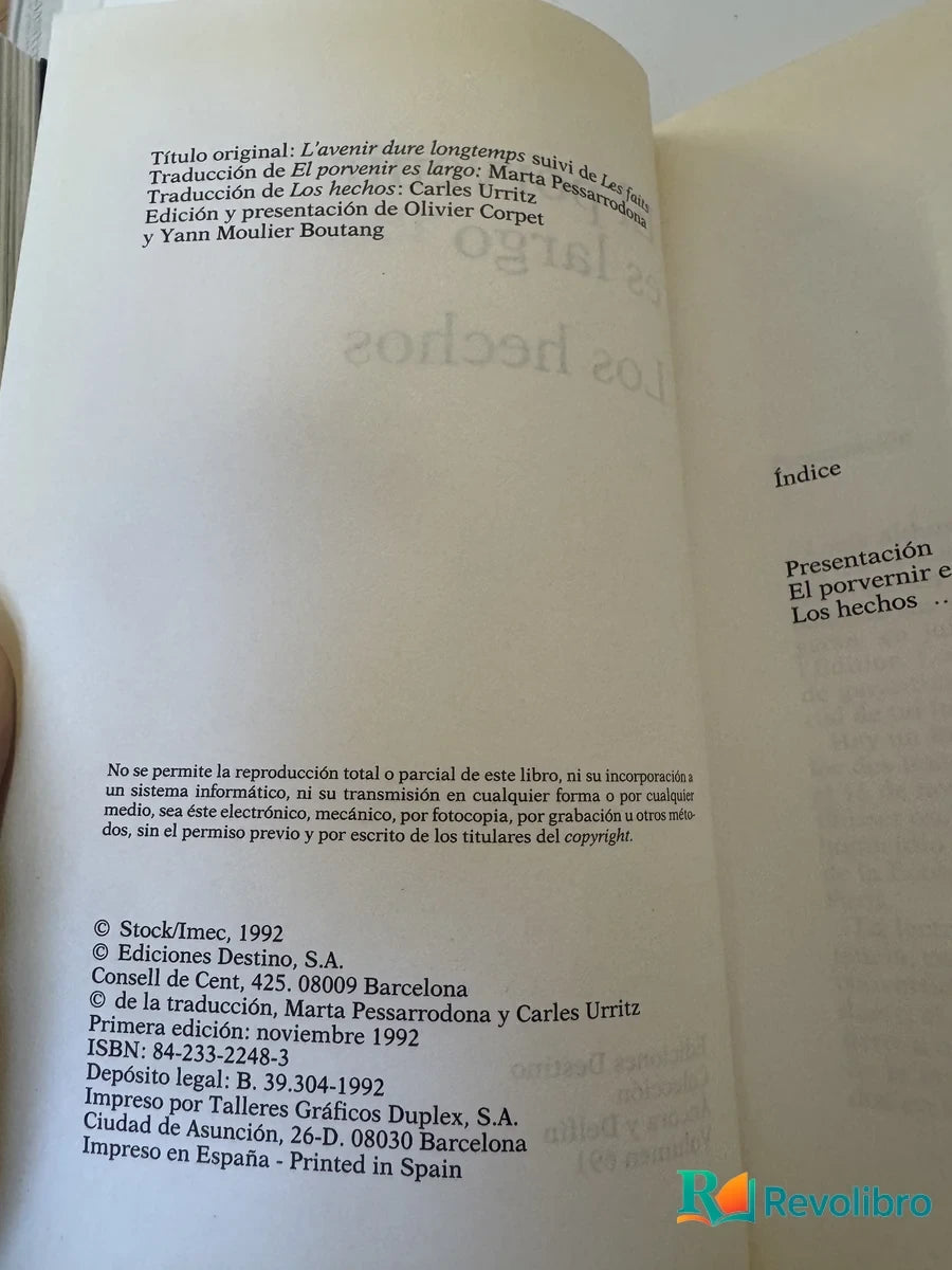 Foto 2 de El porvenir es largo de Louis Althusser, libro de segunda mano