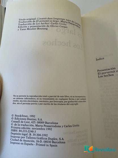 Foto 2 de El porvenir es largo de Louis Althusser, libro de segunda mano