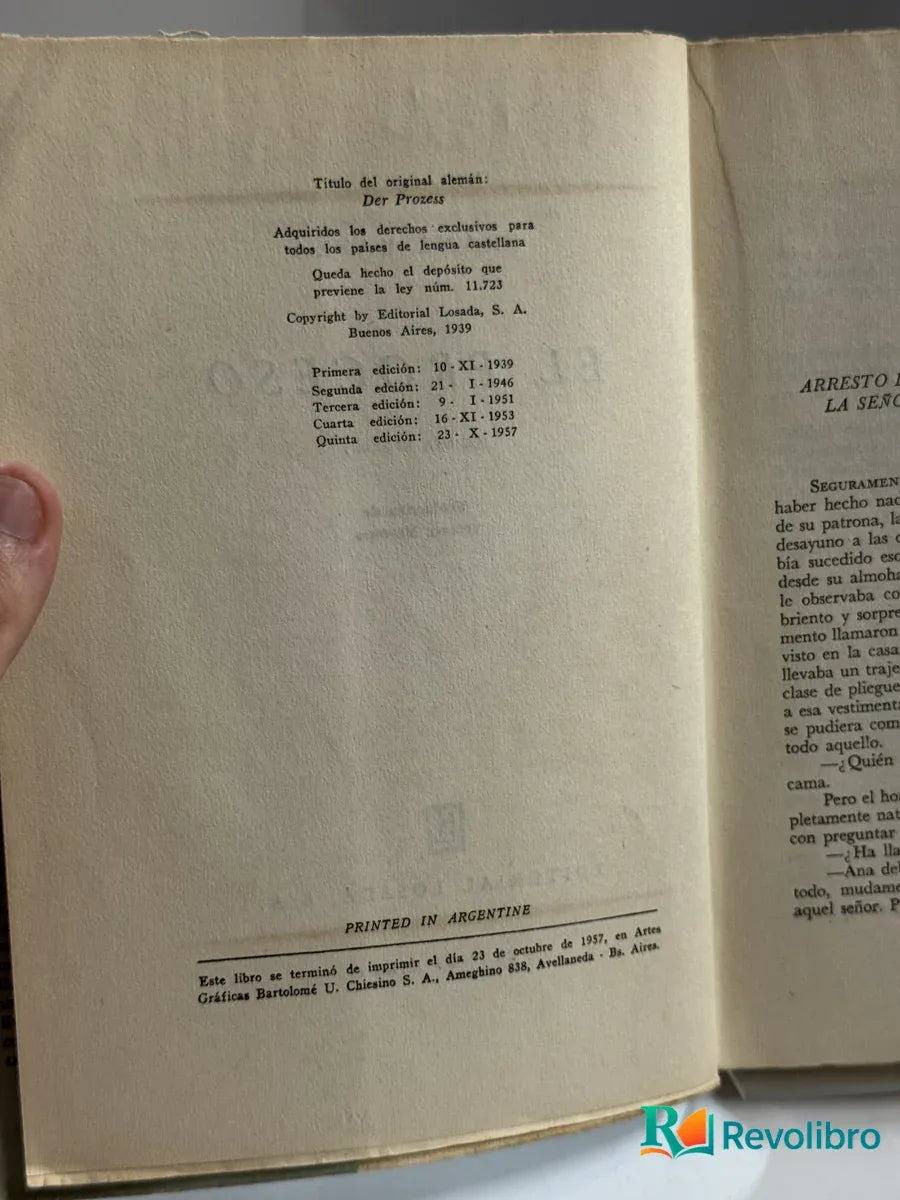Foto 2 de El Proceso de Franz Kafka, libro de segunda mano