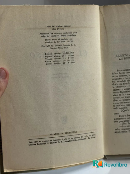 Foto 2 de El Proceso de Franz Kafka, libro de segunda mano