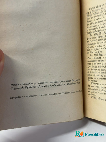 Foto 2 de El Renacimiento - 1ª edición de Walter Pater, libro de segunda mano