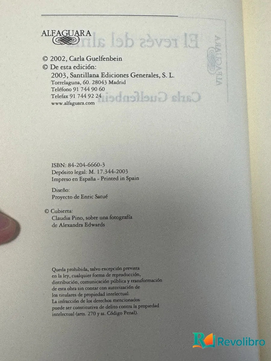 Foto 2 de El revés del alma de Carla Guelfenbein, libro de segunda mano