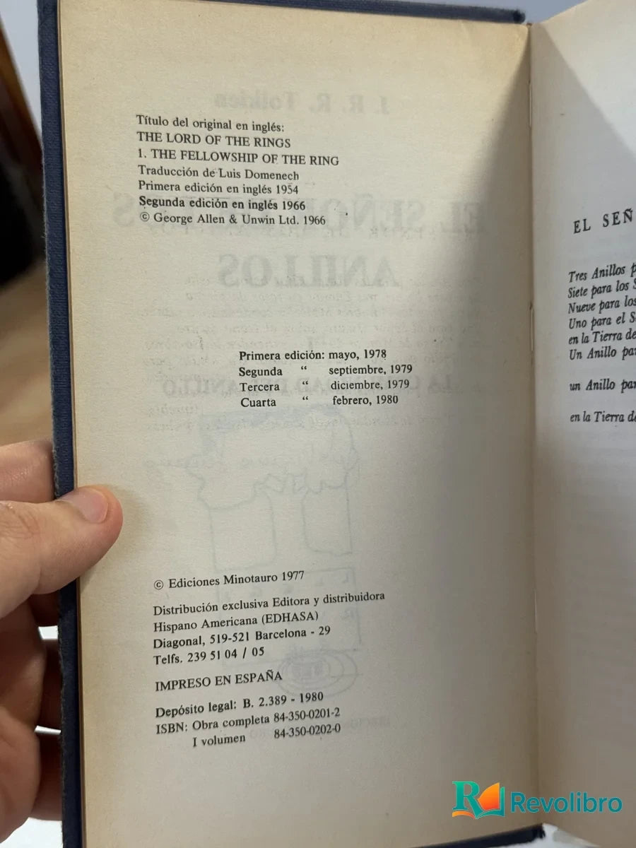 Foto 2 de El Señor de los Anillos de J.R.R. Tolkien, libro de segunda mano