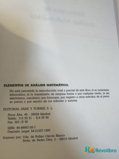 Foto 4 de Elementos de análisis matemático - 1ª edición de María E. Ballvé, libro de segunda mano