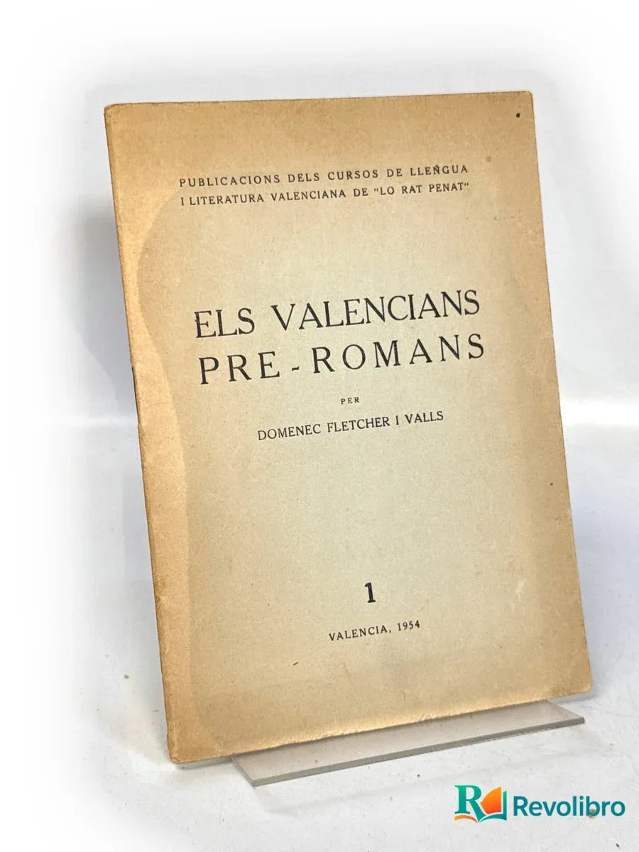 Portada de Els valencians pre-romans de Domènec Fletcher i Valls, libro de segunda mano