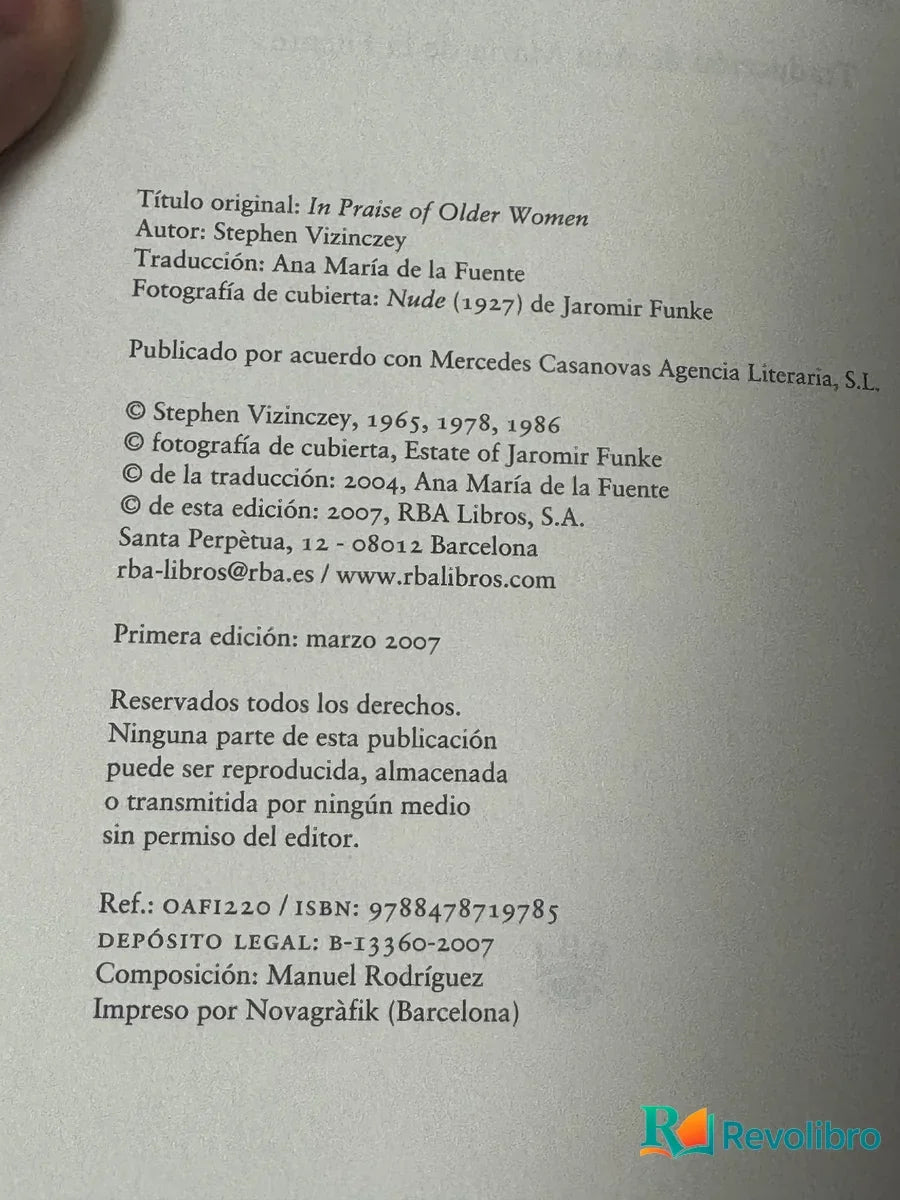 Foto 2 de En brazos de la mujer madura de Stephen Vizinczey, libro de segunda mano