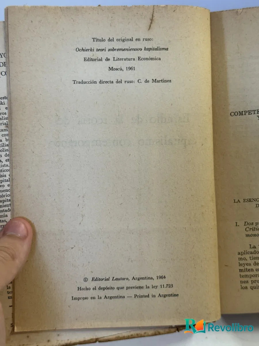 Foto 2 de Ensayos Sobre la Teoria del Capitalismo Contemporaneo de S. L. Vigotski, libro de segunda mano