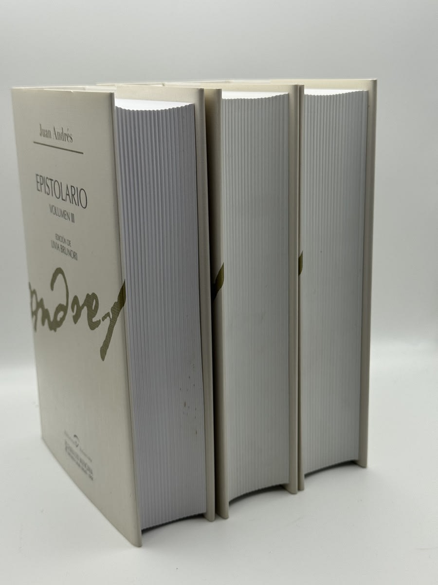 Epistolario de Juan Andrés y Morell (1740-1817) 3 tomos - Foto 3