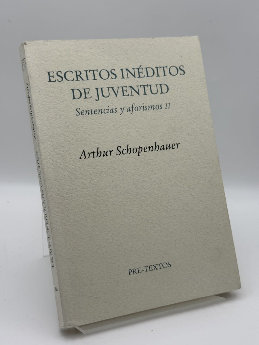Portada de Escritos inéditos de juventud de Arthur Schopenhauer, libro de segunda mano
