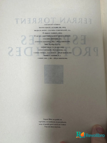 Foto 2 de Espècies protegides de Ferran Torrent, libro de segunda mano