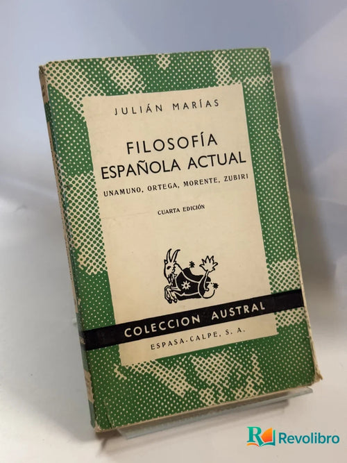 Portada de Filosofía Española Actual de Julián Marías, libro de segunda mano