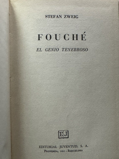 Portada de Fouché, el genio tenebroso - Stefan Zweig de Stefan Zweig, libro de segunda mano