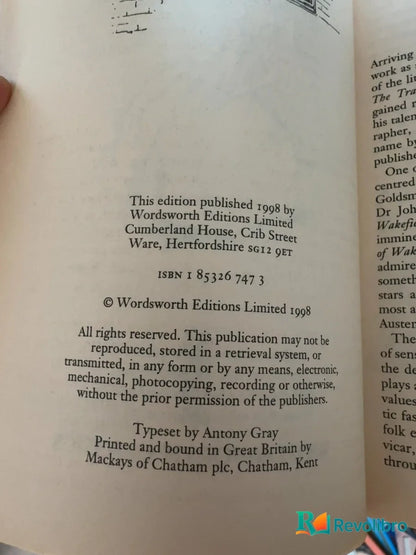 Foto 3 de Goldsmith's The vicar of Wakefield de Oliver Goldsmith, libro de segunda mano