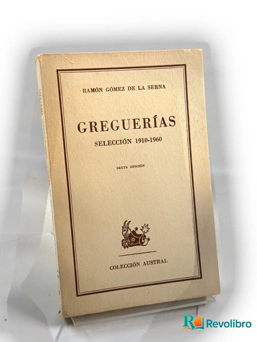 Portada de Greguerías de Ramón Gómez de la Serna, libro de segunda mano