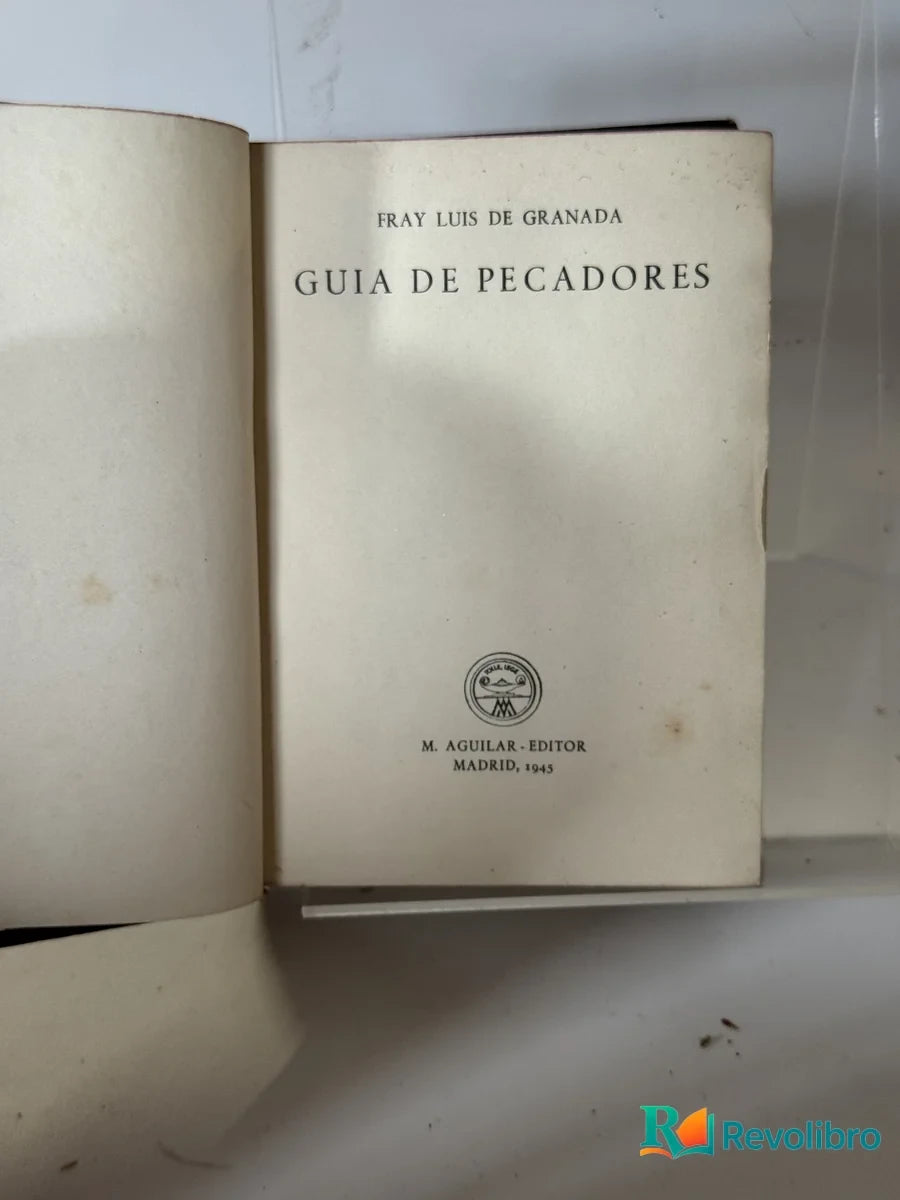 Portada de Guia de Pecadores de Fray Luis de Granada, libro de segunda mano