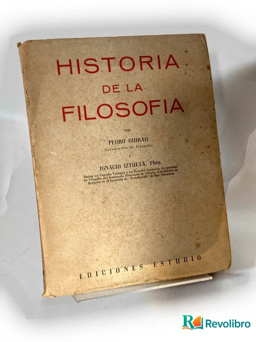 Portada de Historia de la Filosofia de Pedro Guirao, libro de segunda mano