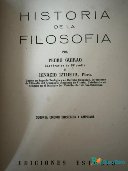 Foto 3 de Historia de la Filosofia de Pedro Guirao, libro de segunda mano