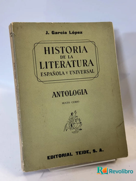 Portada de Historia de la Literatura Española y Universal de J. García López, libro de segunda mano