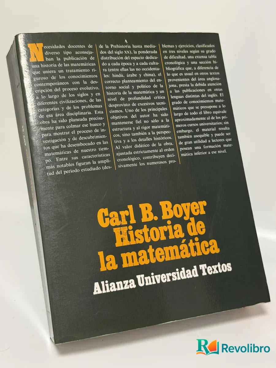 Portada de Historia de la matemática de Carl B. Boyer, libro de segunda mano
