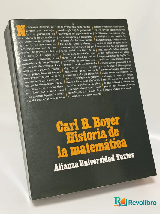 Portada de Historia de la matemática de Carl B. Boyer, libro de segunda mano