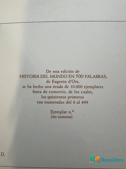 Foto 3 de Historia del mundo en 500 palabras - 1ª edición de Eugenio D'Ors, libro de segunda mano