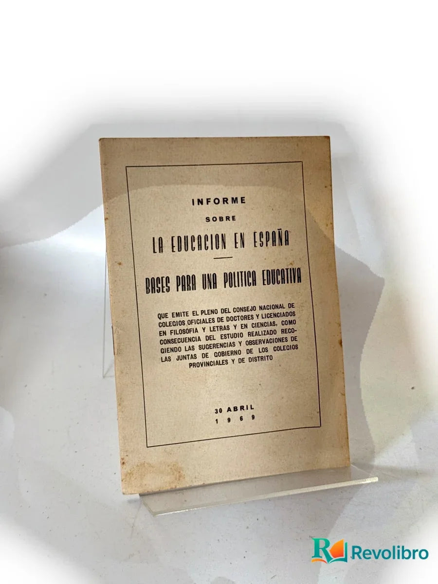 Portada de Informe sobre la educación en España de no disponible, libro de segunda mano