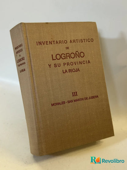 Portada de Inventario artístico de Logroño y su provincia de Morales - San Martín de Jubera, libro de segunda mano