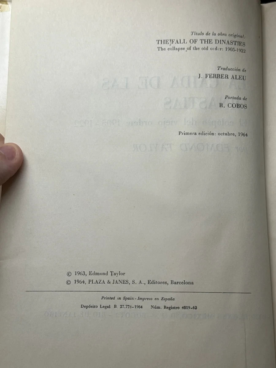 LA CAIDA DE LAS DINASTIAS de EDMOND TAYLOR | Segunda mano - Foto 2