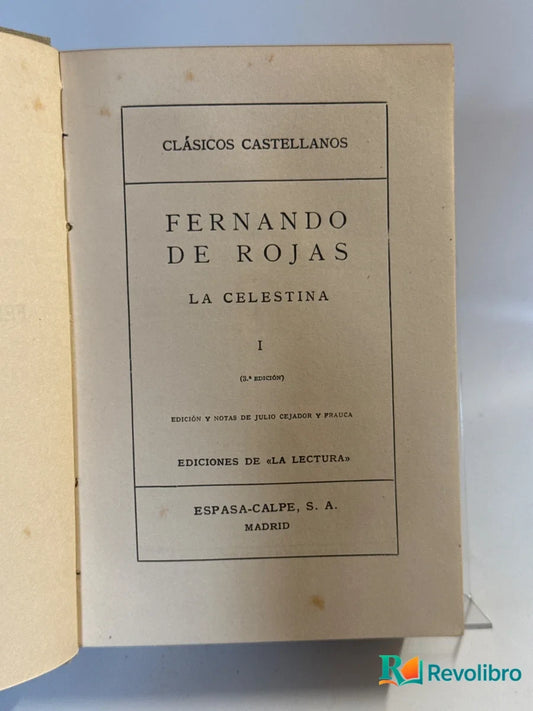 Portada de La Celestina 2 tomos en 1 de Fernando de Rojas, libro de segunda mano