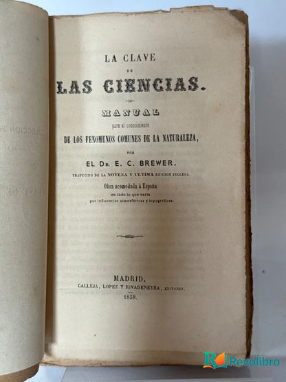 Foto 2 de La clave de las ciencias de E. C. Brewer, libro de segunda mano