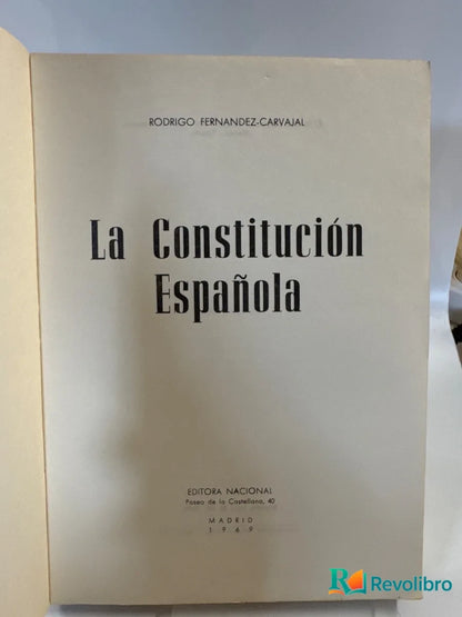 Foto 2 de La Constitución Española de Rodrigo Fernandez-Carvajal, libro de segunda mano