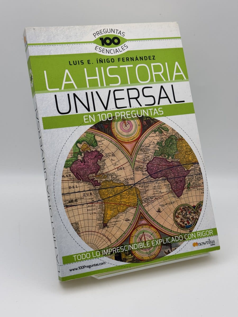 Portada de La Historia Universal en 100 preguntas de Luis E. Íñigo Fernández, libro de segunda mano