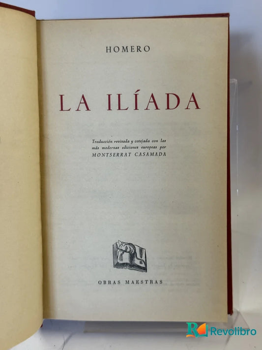 Portada de La Ilíada de Homero, libro de segunda mano