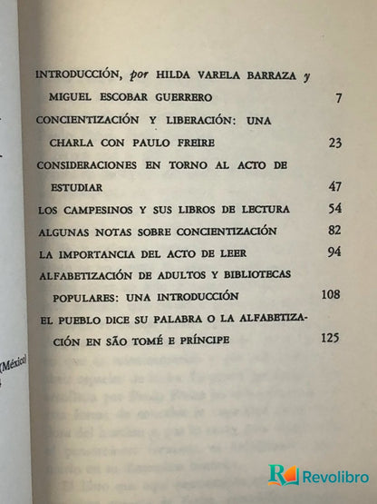 Foto 4 de La importancia de leer y el proceso de liberación de Paulo Freire, libro de segunda mano