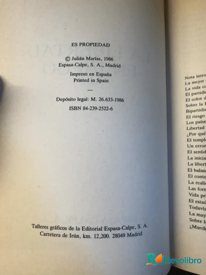 Foto 3 de La libertad en juego - 1ª edición de Julián Marías, libro de segunda mano