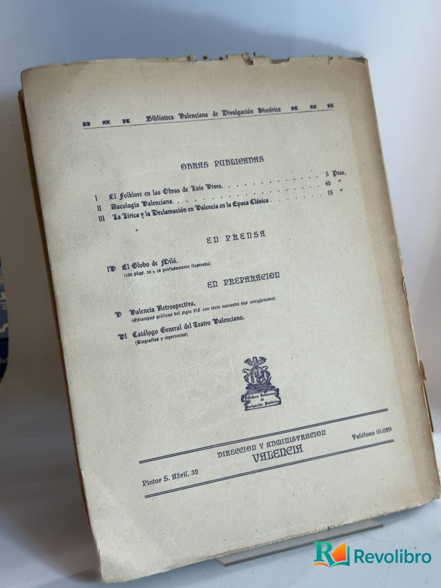 Foto 2 de La lírica y la declamación en Valencia en la época clásica de Rafael Gayano Lluch, libro de segunda mano