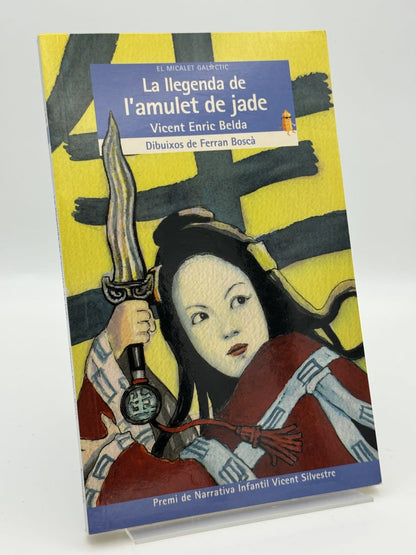 Portada de La llegenda de l'amulet de jade de Vicent Enric Belda Belda, libro de segunda mano