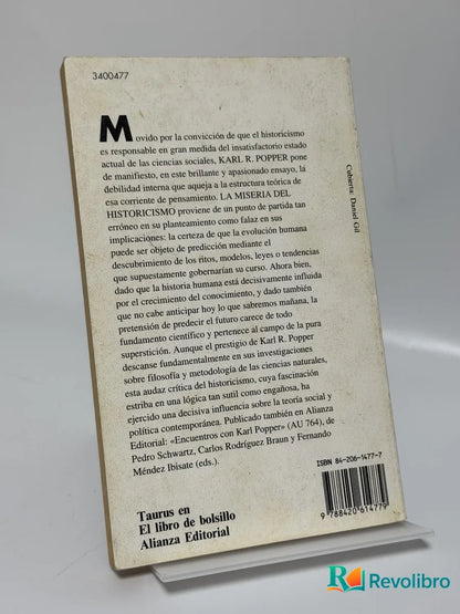 Foto 3 de La miseria del historicismo de Karl R. Popper, libro de segunda mano