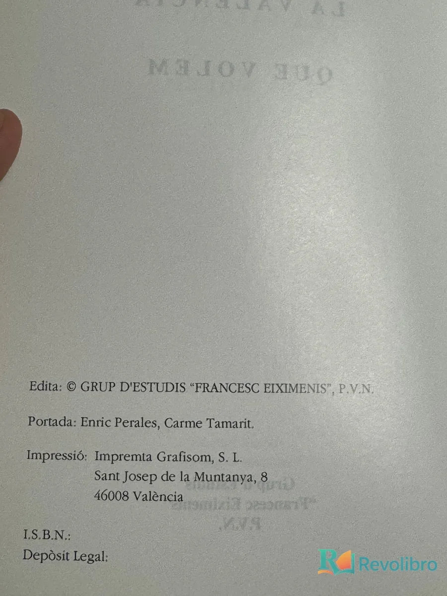 Foto 2 de La València Que Volem de no disponible, libro de segunda mano