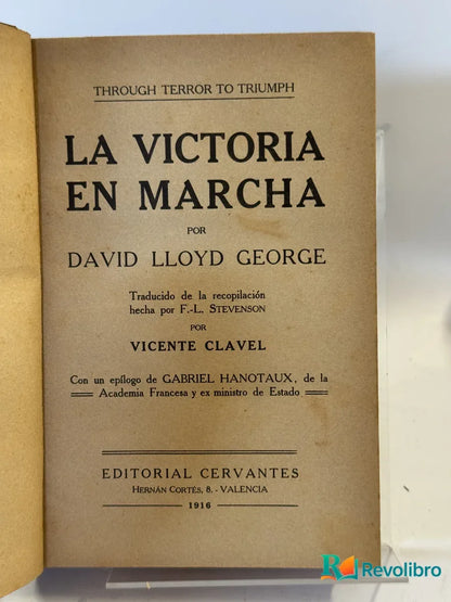 Portada de La Victoria en Marcha de David Lloyd George, libro de segunda mano