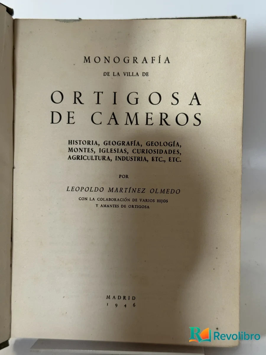 Foto 2 de La villa de Ortigosa de Cameros de Leopoldo Martínez Olmedo, libro de segunda mano
