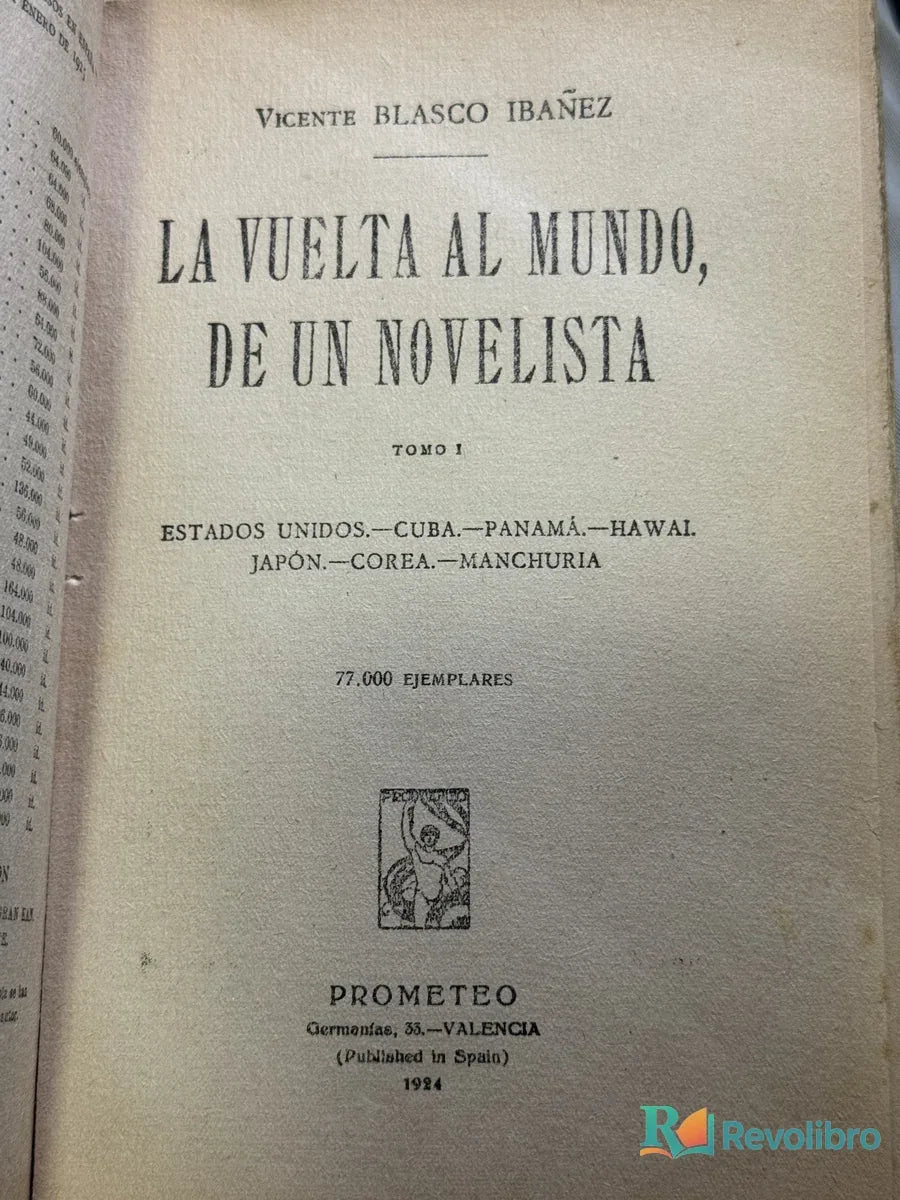 Foto 2 de La vuelta al mundo de un novelista de Vicente Blasco Ibáñez, libro de segunda mano