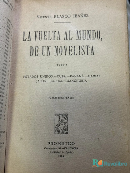 Foto 2 de La vuelta al mundo de un novelista de Vicente Blasco Ibáñez, libro de segunda mano
