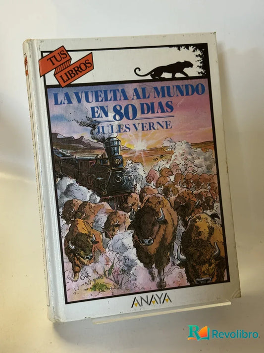 Portada de La Vuelta al Mundo en 80 Dias de Jules Verne, libro de segunda mano