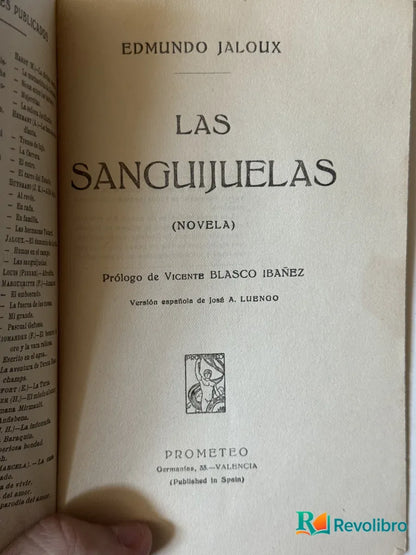 Foto 2 de Las Sanguijuelas de Edmundo Jaloux, libro de segunda mano