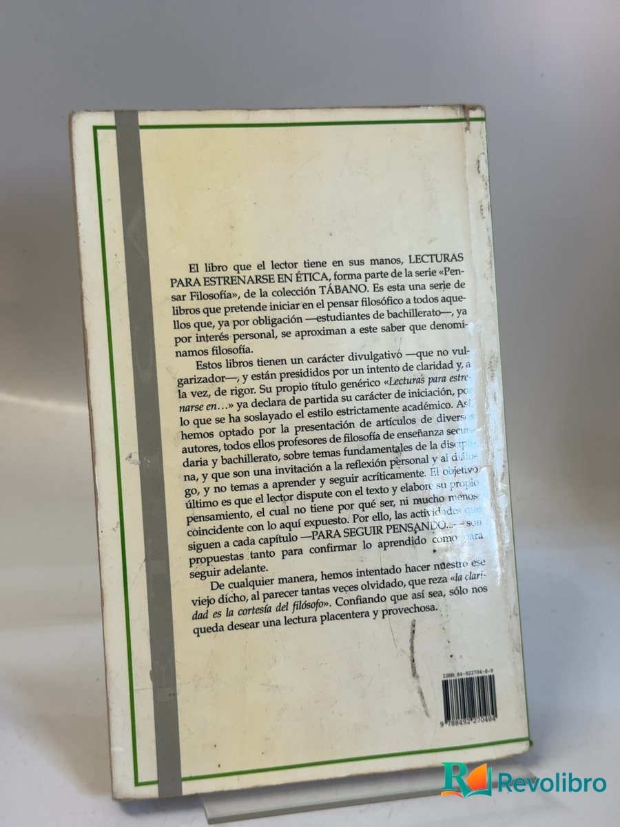 Foto 2 de Lecturas para estrenarse en ética de José Ramón Ayllón, libro de segunda mano